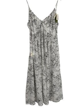 LILYSILK NWT White Black Silk Sleeveless Slip Dress Size 16 V-neck Floral